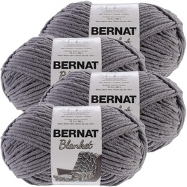 Bernat Dark Grey, Blanket Big Ball Yarn, Multipack of 4, 4 Pack