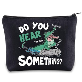 WZMPA Tick Tock Crocodile Cosmetic Makeup Bag Crocodile Fans Gift Do You Hear Something Zipper Pouch Bag Magic Kingdom Crocodile Merchandise (do You Hear Something Bl)