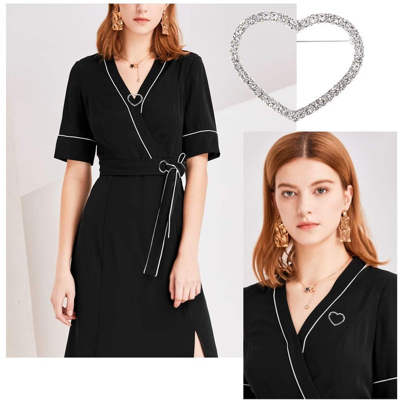 Joyci - Broche Redondo de 2 Piezas con Diamantes de
