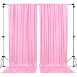 AK TRADING DRAPE-5x10 Polyester Backdrop Drapes Curtains Panels with Rod Pockets, Pink, 10' x 10'