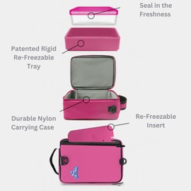 Chillybox Lunch Box - Lunch Box Cooler - Insulated Lunch Boxes - Adult Lunch Box and Cooler Lunch Box - Lunch Bag for Work - Re-Freezable Tray - Lunch Tote Cooler Stays Cool for 7 Hours (Cool Pink)