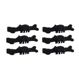 Zeckos 6 Piece Matte Black Forest Bear Cast Iron Drawer Pull Cabinet Knob Set