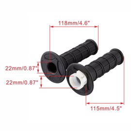 WOOSTAR 22mm Standard 7/8" Twist Throttle Handle Grips with Handle Core Replacement for XR 50 KLX SSR MX CRF150F CRF230F CRF250F CRF450F ATV 4 Wheeler Quad Pit Dirt Bike Black Package of 2