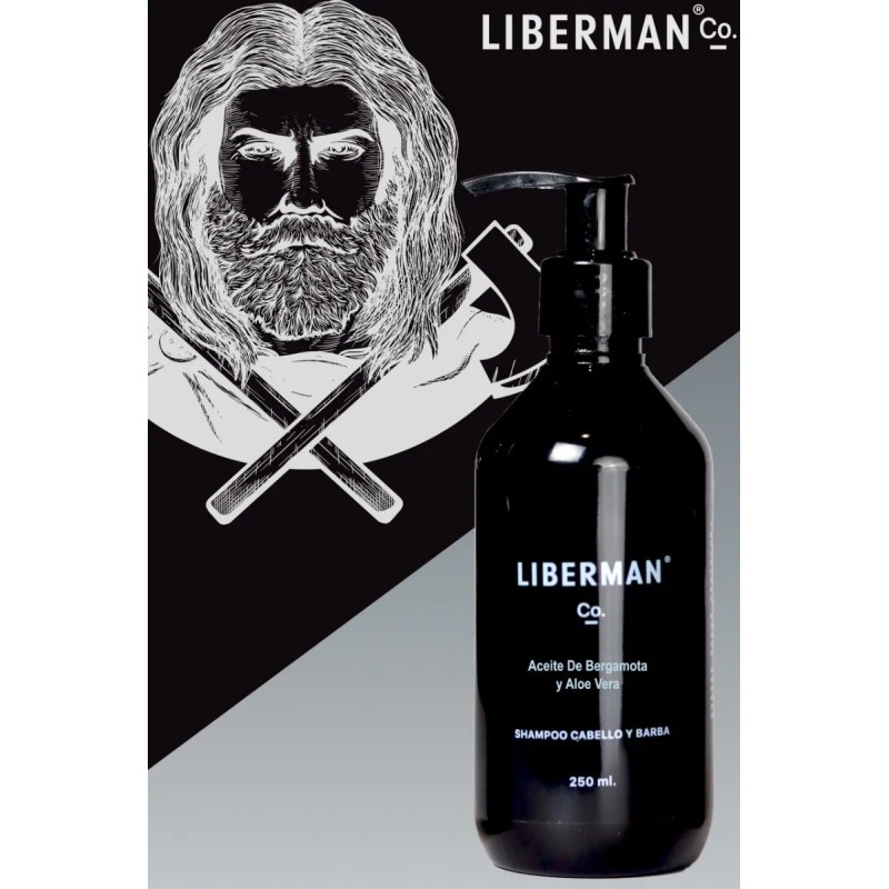 Shampoo Liberman Bergamota Y Aloe Vera Cabello Y Barba