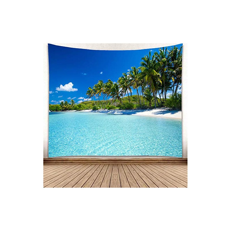 YISURE Extra Large Ocean Beach Tapestry 355x229cm, Blue Sky Clear