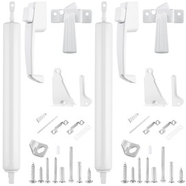 Gisafai 2 Sets Storm Door Closer Door Closure Heavy Duty Screen Door Closer Pneumatic Door Closer Screen Door Replacement Parts with Door Handles, Hold and Close Smooth (White)