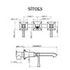 SITGES Bathroom Wall Faucet, Heavy Duty, Brass Constructed Wall Mount