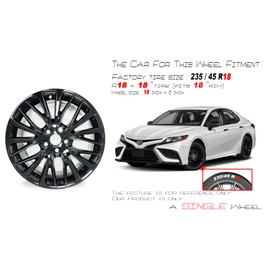 18" 18x8 New Single GLOSS Black Alloy Wheel for 2018-2022 Toyota Camry OEM Design Replacement RIM