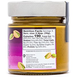 Gourmanity Pistachio Butter Spread, 100% Pistachio Deliciousness, Gourmet Pistachio Paste For Sweet And Savory Dishes, GF, Vegan, Keto and Paleo Friendly, Kosher And Halal Certified, 8.1oz Jar
