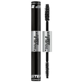 Palladio Double Agent Lash Extender Undercover Fiber Booster Mascara, sistema de pestañas duales, aumenta la longitud y el volumen de las pestañas, Jet Black
