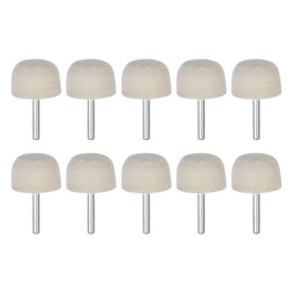 HARFINGTON 10pcs Wool Felt Mounted Mandrel Points 35mm Head 1/4 Inch Shank Conical Polishing Bits Burrs Felt Polishing Buffing Wheel for Rotary Tool