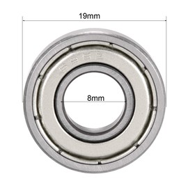 sourcing map Pack of 5 Deep Groove Ball Bearings 698Z Double Shield Chrome Steel Bearing 8 mm x 19 mm x 6 mm DE