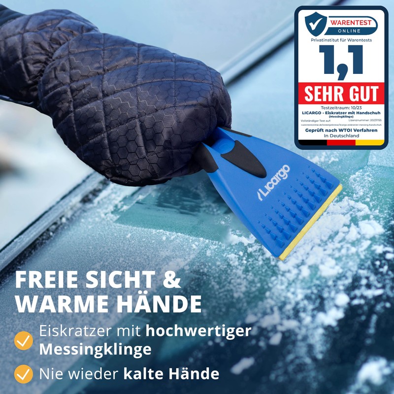 LICARGO Ice Scraper with Glove - Warm & Waterproof Glove,