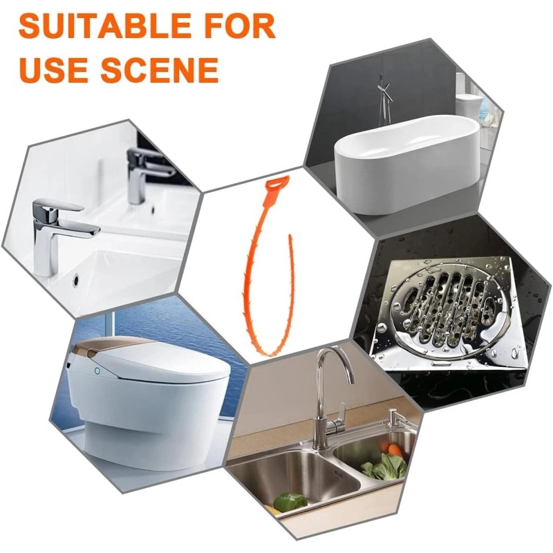 Forlivese 3 Pack 25 Inch Drain Snake,Drain Clog Remover,Sink Snake