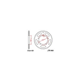 JT Steel Rear Sprocket (420 / 44T) (Standard) Compatible with 85-04 Kawasaki KX60