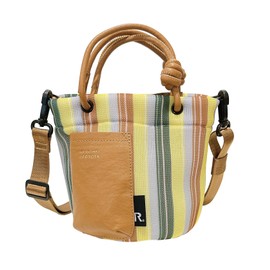 Route 1161 1163 Mini Fluffy Shoulder Tote Bag Baby Lu Wafer SC BR Wafer (116103 Stripe Yellow), 116103 stripe yellow