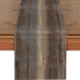 Abstract Art Deep Brown Table Runners Washable Non-Slip Rectangle Dresser Scarves Table Decor for Farmhouse Dining Party Holiday 13x72