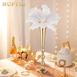 Nuptio 2 centros de mesa metálicos para boda, jarrón de 61 cm de alto, decoración para fiesta, cena, evento, hogar
