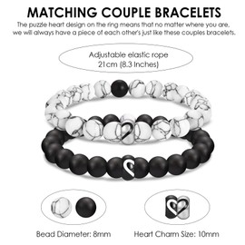 SNORSO Matching Couple Bracelets Gifts for Boyfriend Gifts, Gifts for Boyfriend Bracelets, Birthday Gifts for Boyfriend Anniversary Valentines Day Christmas Gifts for Boyfriend Birthday Gift Ideas