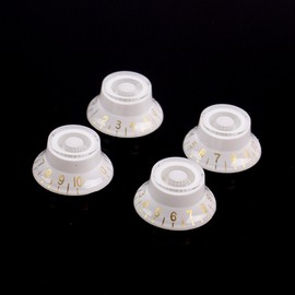 4x Universal LP top hat bell Style Guitar Speed Knobs,White/gold type