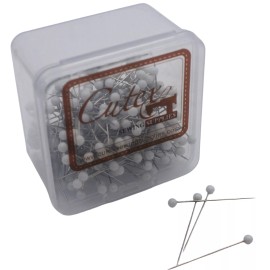 Cutex 300 Pcs 1-3/8" White Ball Head Sewing Pins - Extra Fine Shaft