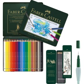 Faber-Castell Art and Graphic (Watercolour Set Complete) with Watercolour Pencils, Watercolour Pencils ABLRECHT DÜRER and Water Tank Brush