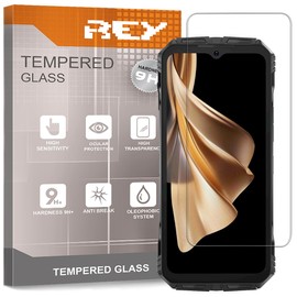 REY Pack 2X Bildschirmschutz aus gehärtetem Glas für DOOGEE S Cyber - S Punk - S Cyber PRO - S Punk PRO, Schutzfolie, Displayschutzfolie 9H+ Härte, Anti-Kratzen-Öl-Bläschen