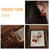 Healvian 1 Pair Aesthetic Cherry Earrings for Women Zircon Studs