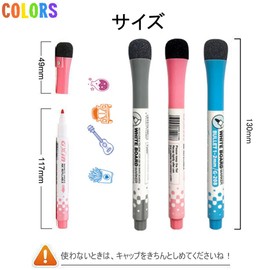 Phyxiul Dry Erase Board Marker Pen with Magnet, 3 Colors, 6 Pieces, Extra Fine Fluorescent Marker Pen, Water-based, Drawing, Round Point, 0.08 inch (2 mm), Eraser, Can Write on LED Signs, for Home and