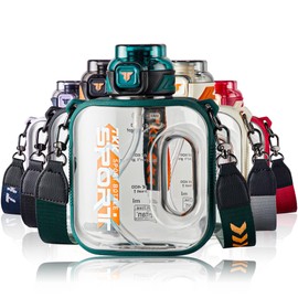 TKK 32oz Sport Water Bottle with Straw Water Jug with Straw Large Capacity Plastic Water Bottle Dishwasher Safe 1L Water Bottle Jug BPA Free Tritan for Gym Yoga Travel Camping Outdoor Green Teal