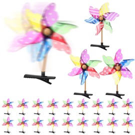 Luinabio 30 Pcs Bean Sprout Hair Clips Mixed Style Plant Hairpins Flower Plant Hair Clip Little Grass Barrette Butterfly Headwear Hair Accessories for Women Girl School Home Party (Windmill)