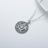MBSUUH Star Moon and Moonstone Necklace with Oxidized Sterling Silver