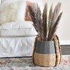 Household Essentials Cattail and Paper Terra Basket, Natural and Gray