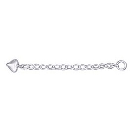 Auntie's Treasures Sterling Silver 2" Inch Curb Anklet, Ankle Bracelet, Bracelet Or Necklace Extender Heart Split Ring