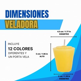 Docenera Biblia Azul | Velas Votivas de 12 piezas aromáticas | Colores | Año Nuevo |Divina Providencia |