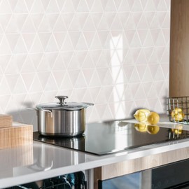 STICKGOO 10-Sheet Peel and Stick Backsplash Tile, Light Pink Self Adhesive Vinyl Wall Tiles, Stick on Backsplash for Kitchen, Bathroom, RV