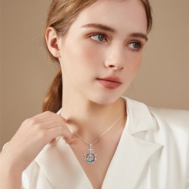 HUKKUN Anchor Necklace Sterling Silver Anchor Pendant Necklace Ship Wheel Anchor Jewellery Gifts for Women