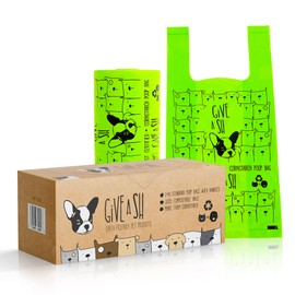 100% Certified Home Compostable Dog Poop Bags with Handles - 10% to Charity - ASTM D6400 & EN 13432 Compliant Large Poop Bags - 240 Bags - Large Pantry Roll of Plant Based Compostable Poop Bags