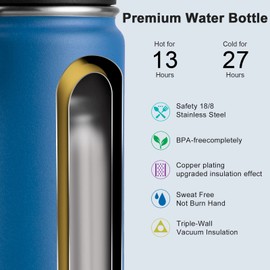 koodee Water Bottle 2 Pack-12 oz Stainless Steel Vacuum Insulated Sports Water Bottle for School with Leakproof Spout Lid