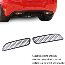 Lcojicep Rear Bumper Reflector Fog Bezel Cover Trim Compatible with Corvette C6 2003-2015，Rear Fog Light Frame Decorative Cover ，Stainless Steel Car Rear Fog Light Protective Cover (Black Style A)