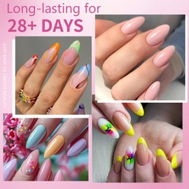 Cycullinyt Long Almond Soft Gel Nail Tips: 240Pcs Pre-Shaped Half Matte False Nail Tips Full Cover Acrylic Clear Fake Nails Extension for Manicure Home DIY 12 Sizes