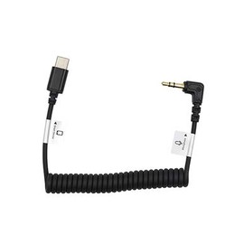ProMaster Audio Cable USB-C Male Straight - 3.5mm TRS Male Right Angle - 8 1/2" Coiled, (Model 9047)