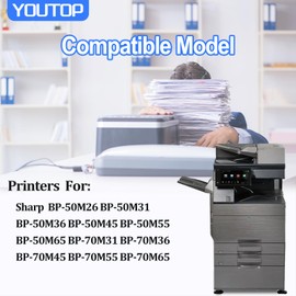 YOUTOP 1PK BP-NT700 BPNT700 Black Toner Cartridge Replacement for Sharp BP-50M26 BP-50M31 BP-50M36 BP-50M45 BP-50M55 BP-50M65 BP-70M31 BP-70M36 BP-70M45 BP-70M55 BP-70M65 Printers