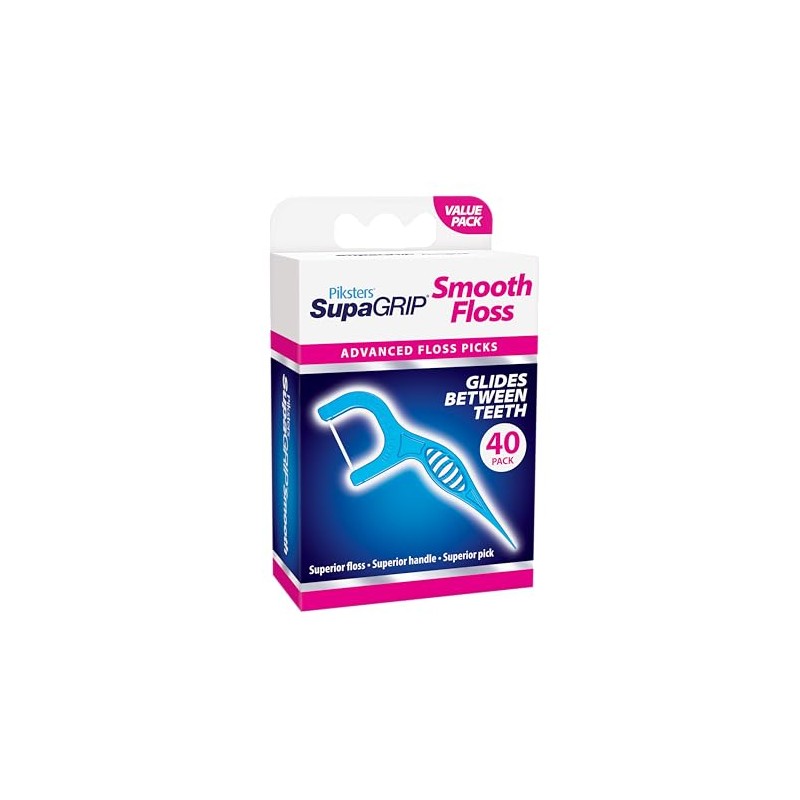 Piksters SupaGRIP Smooth Floss Picks (Pack of 40)