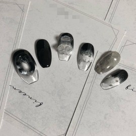 Black Latte handmade nail tips / 블랙라떼 수제네일팁