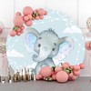 Renaiss 7x7ft Little Elephant Round Backdrop Covers for Photoshoot Kids