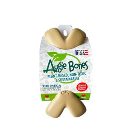 Augie Bones Non-Toxic Dog Toys - Sustainable Peanut Butter Flavored Dog Chew Toys for Aggressive Chewers - Long Lasting Plant-Based Bioplastic Pet Toys - Made in The USA (Mega)