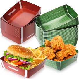 36 Paquetes de Regalos de Fiesta de F¨²tbol, Bandejas de Papel de F¨²tbol para Alimentos Barcos de Comida de Papel Grandes de 5 Libras Bandeja de Servir Desechable para Aperitivos (F¨²tbol)