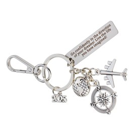 Lednica Graduation Airplane Travel Keychain Graduation Gifts for Her Him Class Of 2025 Graduation Keychain Inspirational Gifts Keyring suitable for car keys ornaments