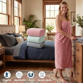 3PCS Juego de Toallas de Baño, Toallas de Baño Grandes de Terciopelo Coral Suave, Altamente Absorbente, Toalla de Microfibra de Secado Rápido, Adecuado para Hoteles, Casas, Gimnasios, Baños